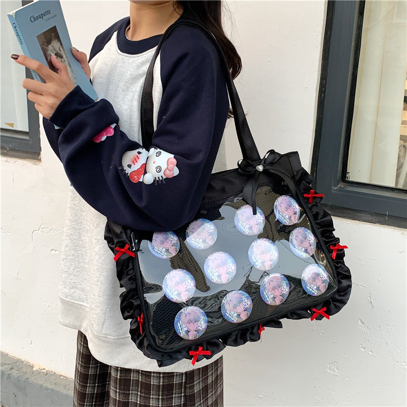 Large capacity student tote bag for girls carrying books and essentials