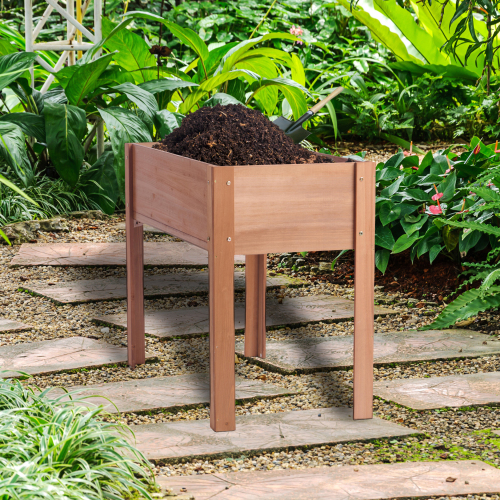 Raised Garden Bed With Legs, Elevated Wooden Planter Box For Outdoor Plants Flowers Fruits Vegetable Herb Growing