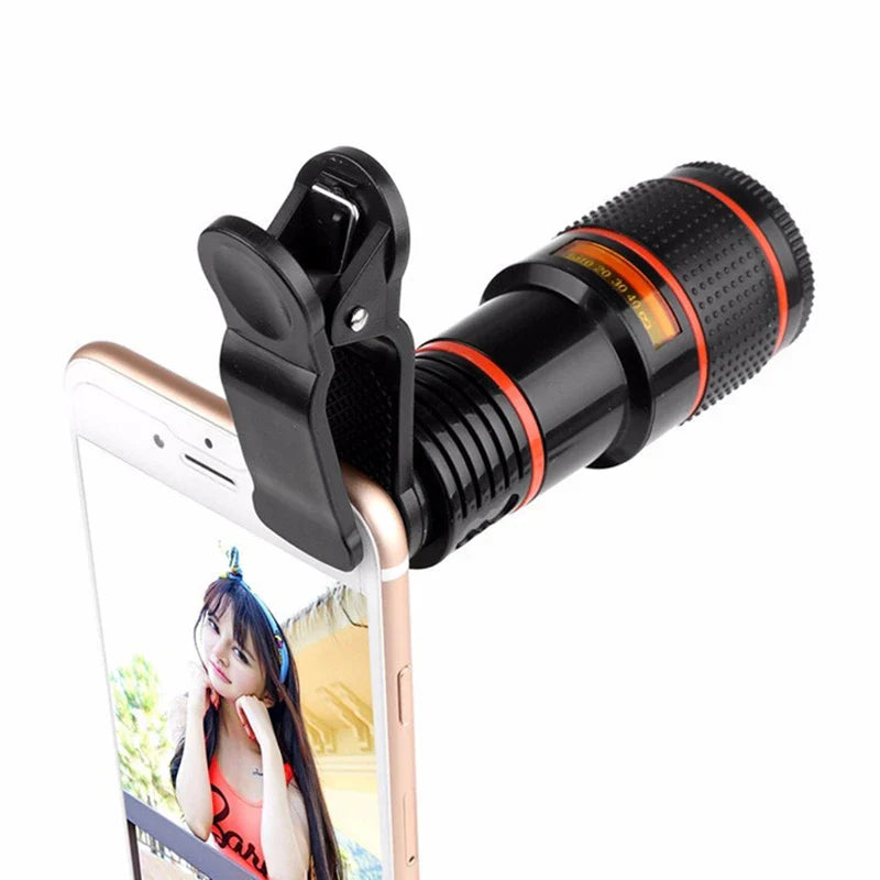 12X HD Fish Eye Lenses Phone Lens Kit Mobile Phone Camera Lens Wide Angle Telescope Optical Zoom Macro Lens for IOS Android
