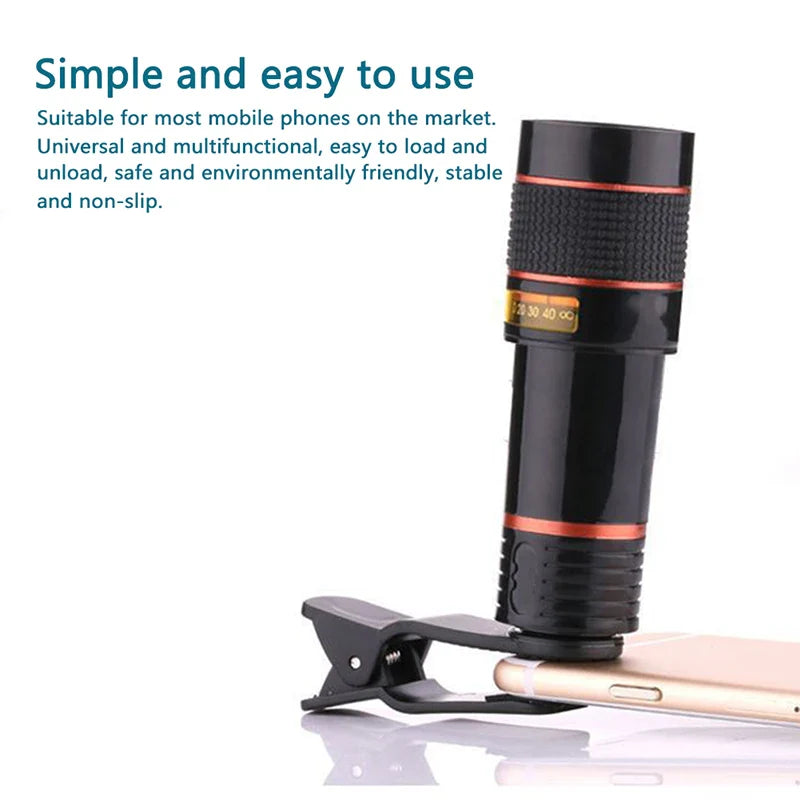 12X HD Fish Eye Lenses Phone Lens Kit Mobile Phone Camera Lens Wide Angle Telescope Optical Zoom Macro Lens for IOS Android