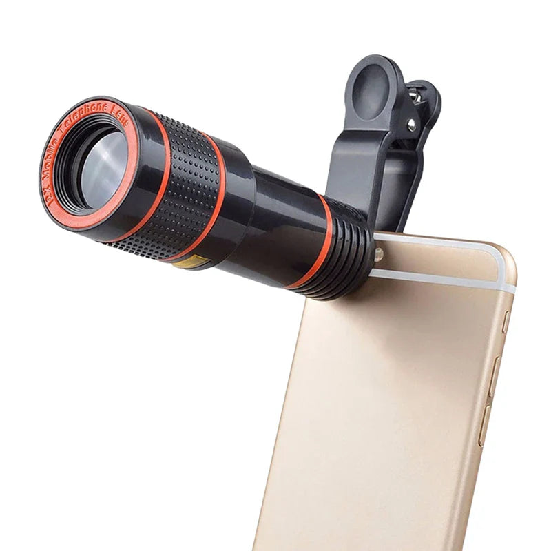 12X HD Fish Eye Lenses Phone Lens Kit Mobile Phone Camera Lens Wide Angle Telescope Optical Zoom Macro Lens for IOS Android
