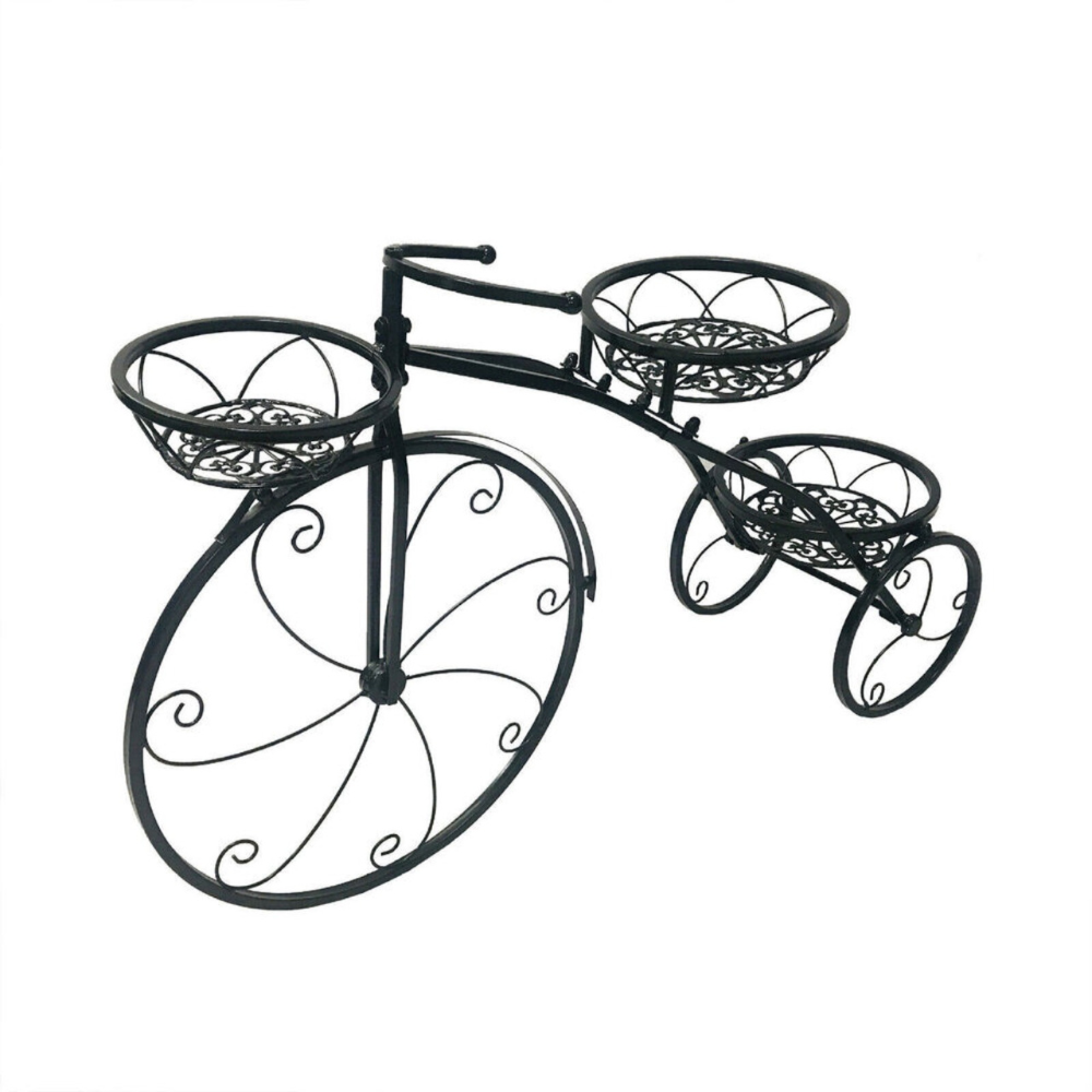 3-Tier Bicycle Plant Stand Wrought Iron Tricycle Planter