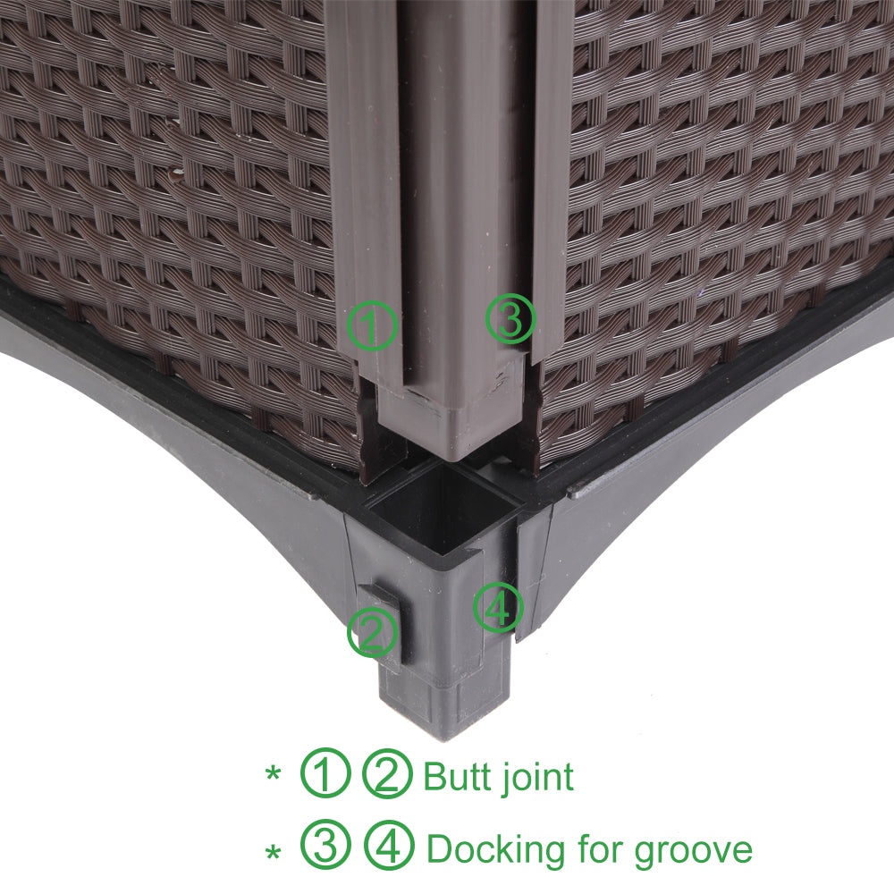 2PCS Brown Free Splicing Injection Molded Planter Box