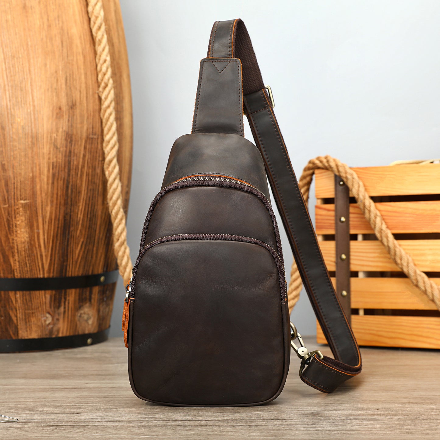 Men's First-Layer Cowhide Shoulder Bag