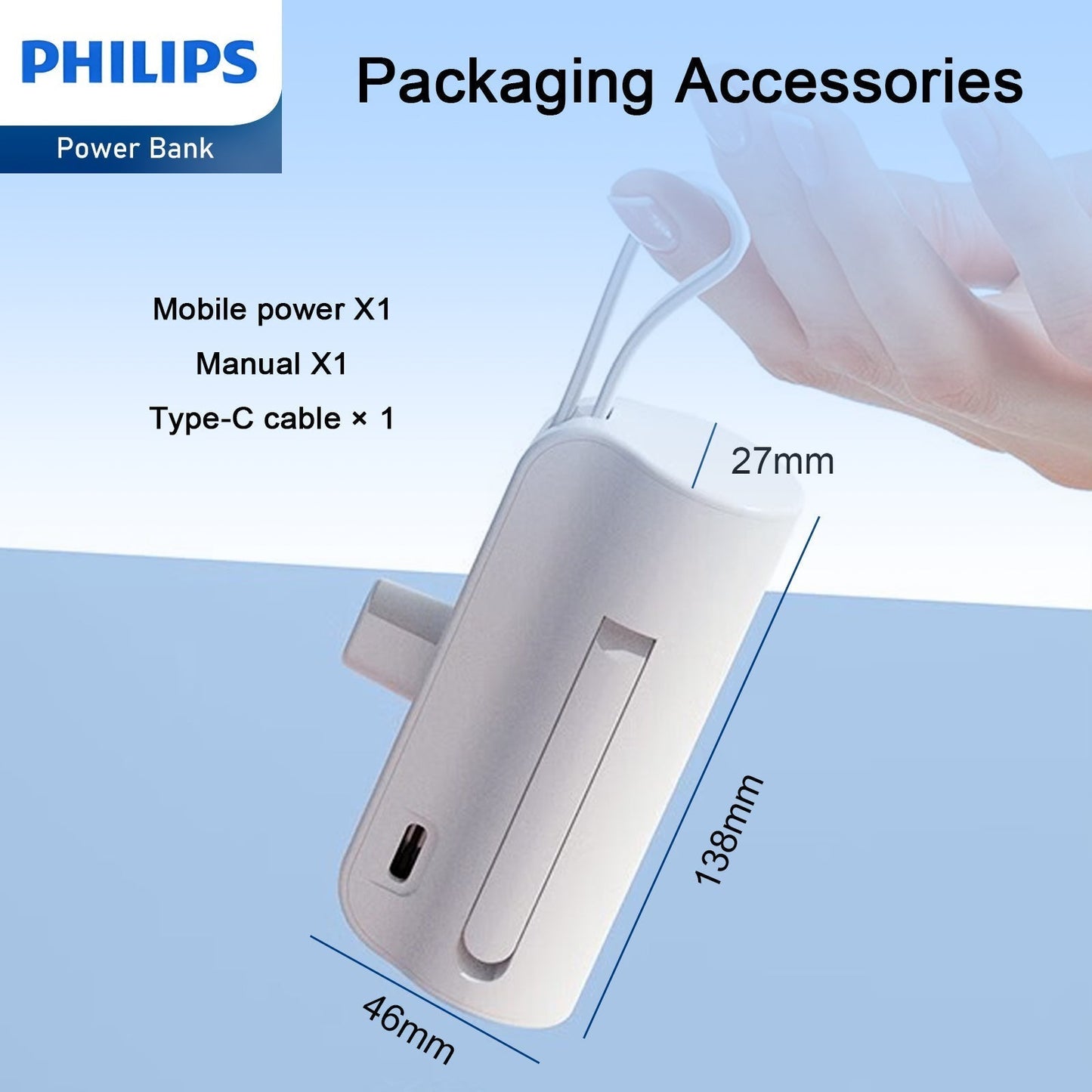 2 PCS Philips Mini Power Bank