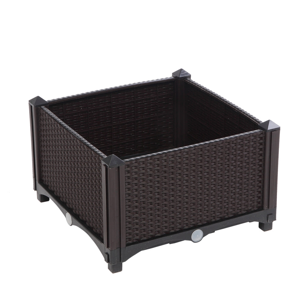 2PCS Brown Free Splicing Injection Molded Planter Box