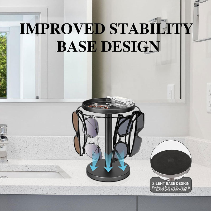 360 Rotating Sunglasses Storage Rack for Eyewear Organization