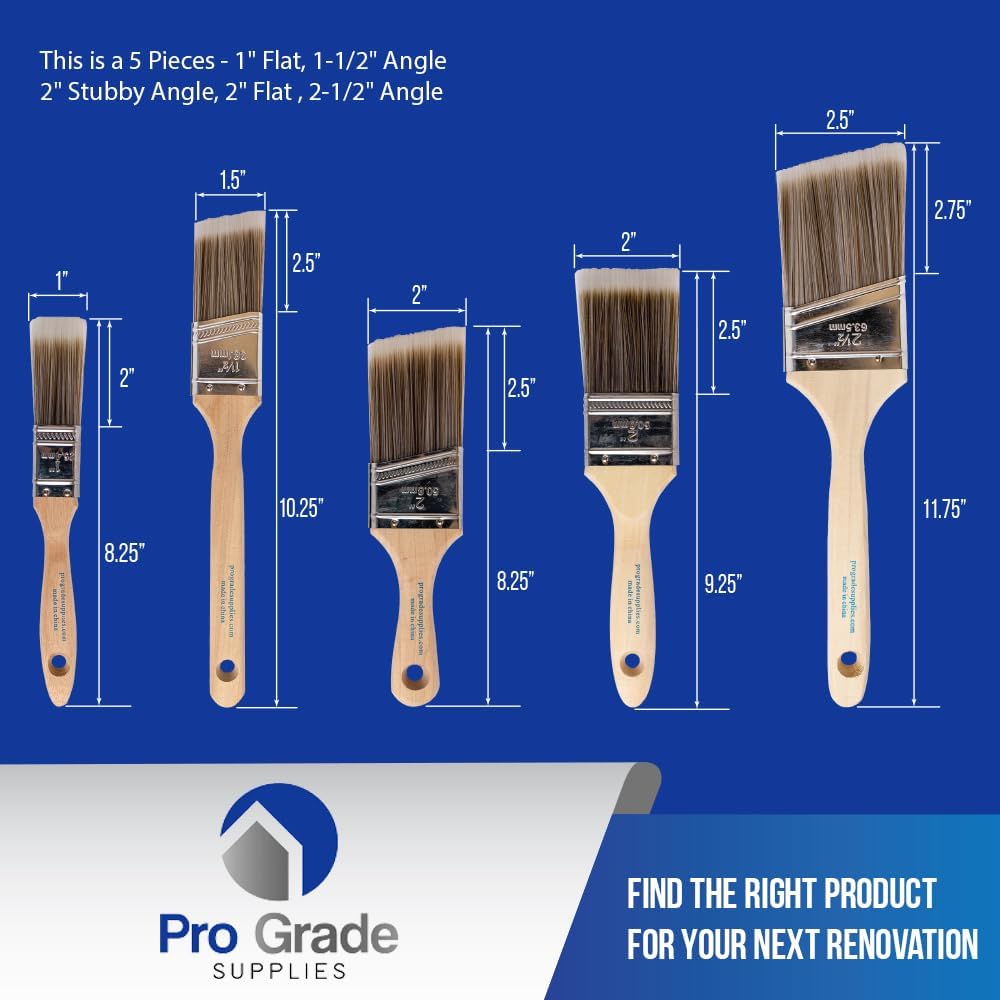 5-piece pro grade paint brushes