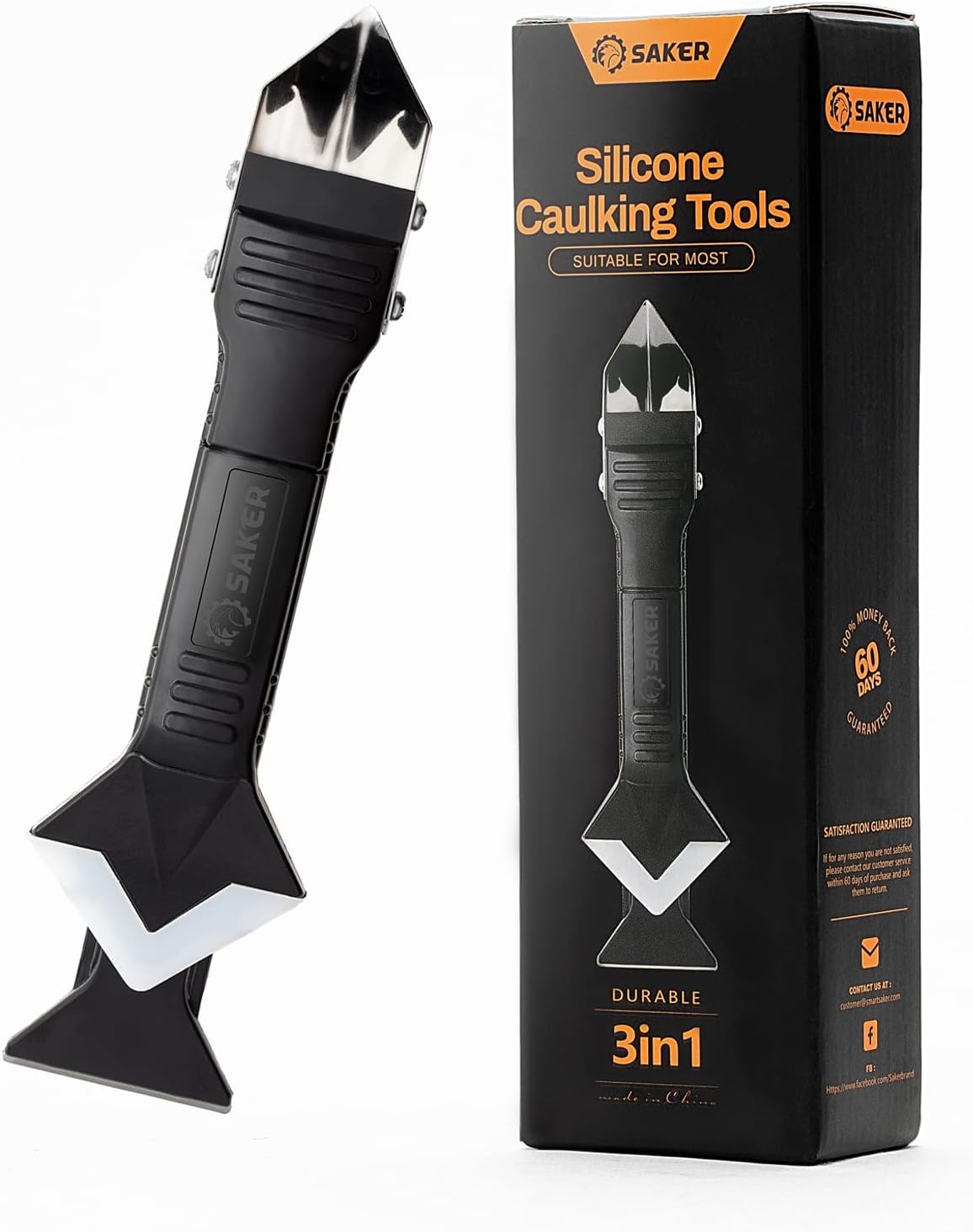 3-in-1 caulking and scraper tool