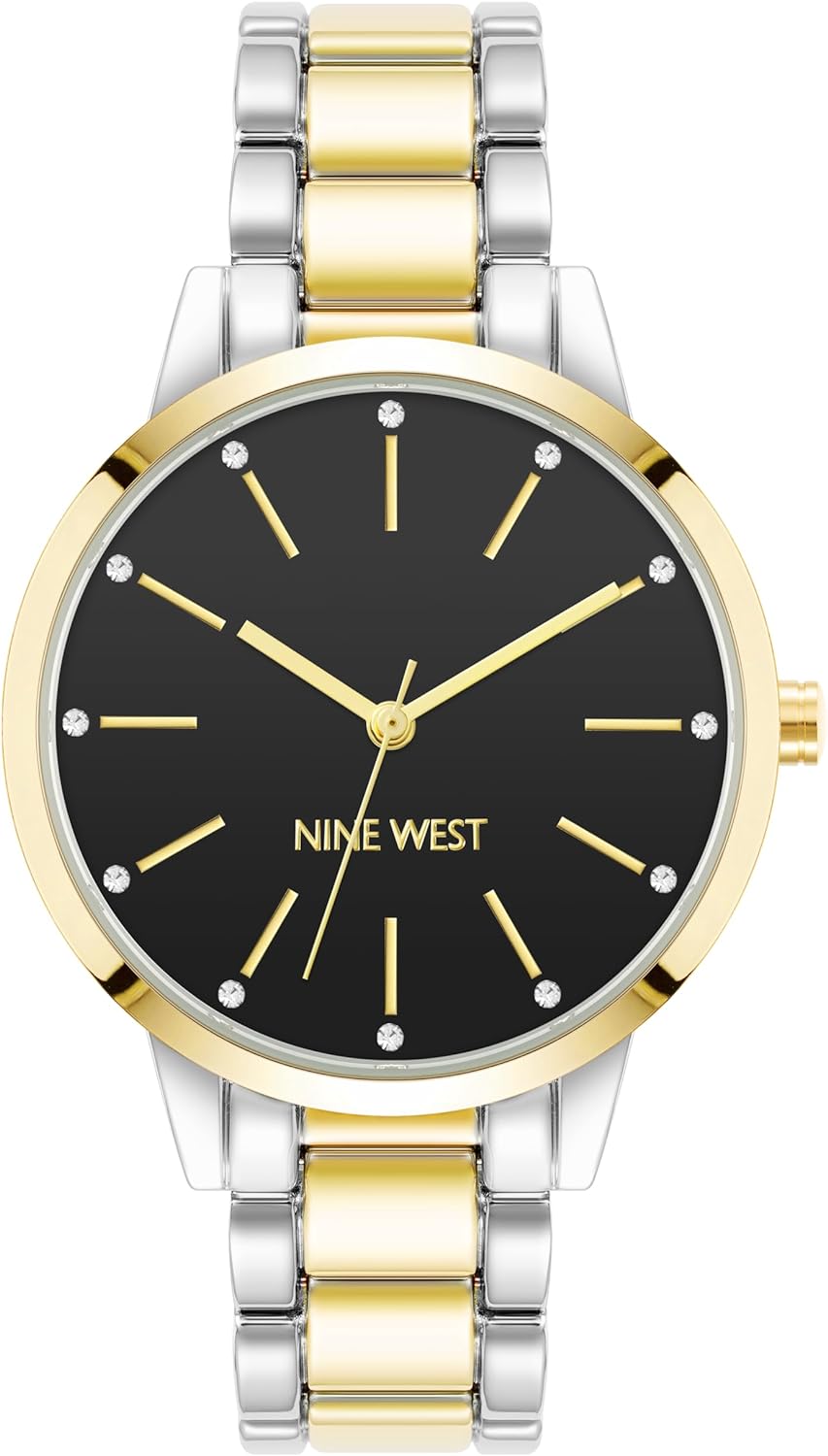 Gold-Tone Women's Floral Dial Watch