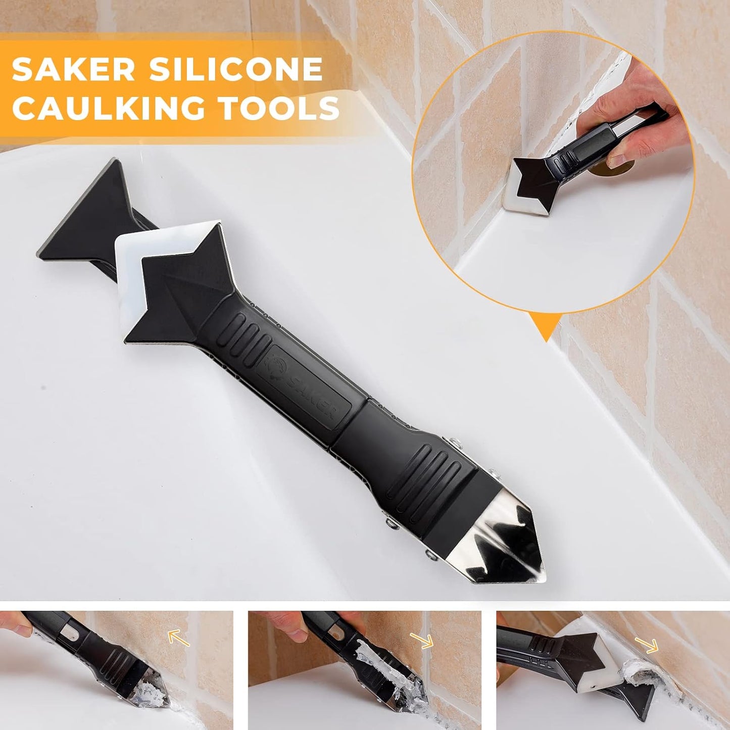 3-in-1 caulking and scraper tool