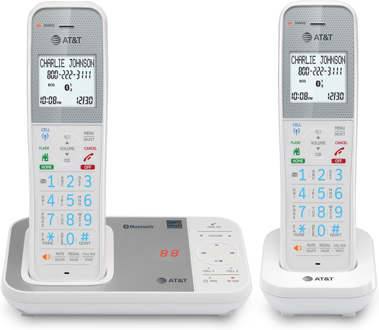 AT&T 2-Handset Cordless Phone with Call Block & ID
