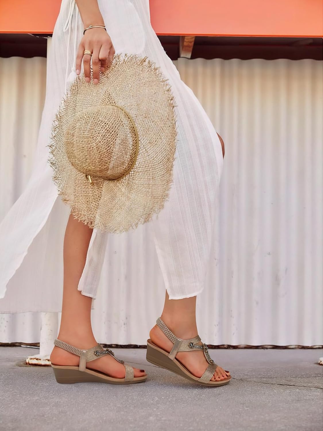 SHIBEVER Wedge Sandals