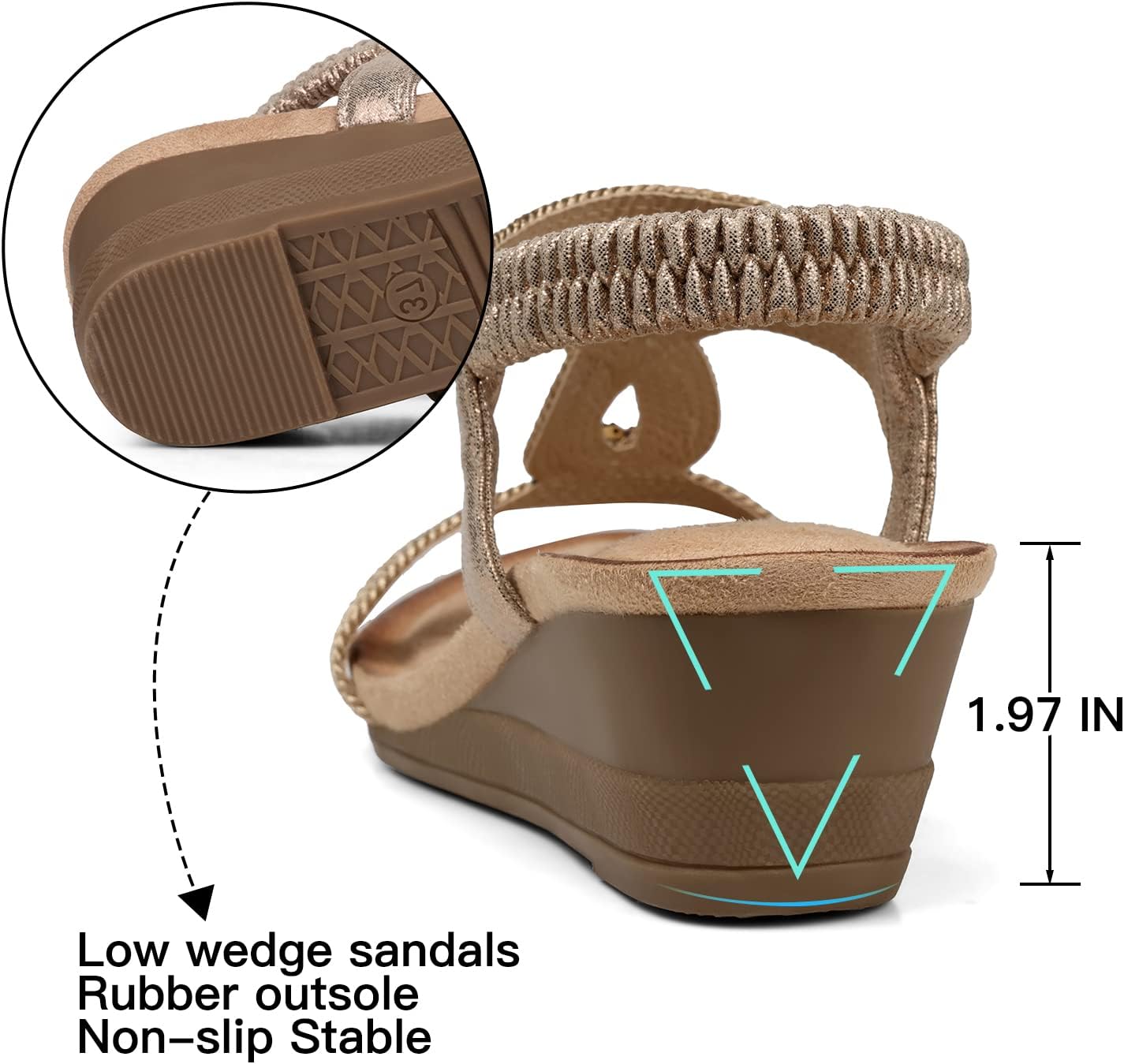 SHIBEVER Wedge Sandals
