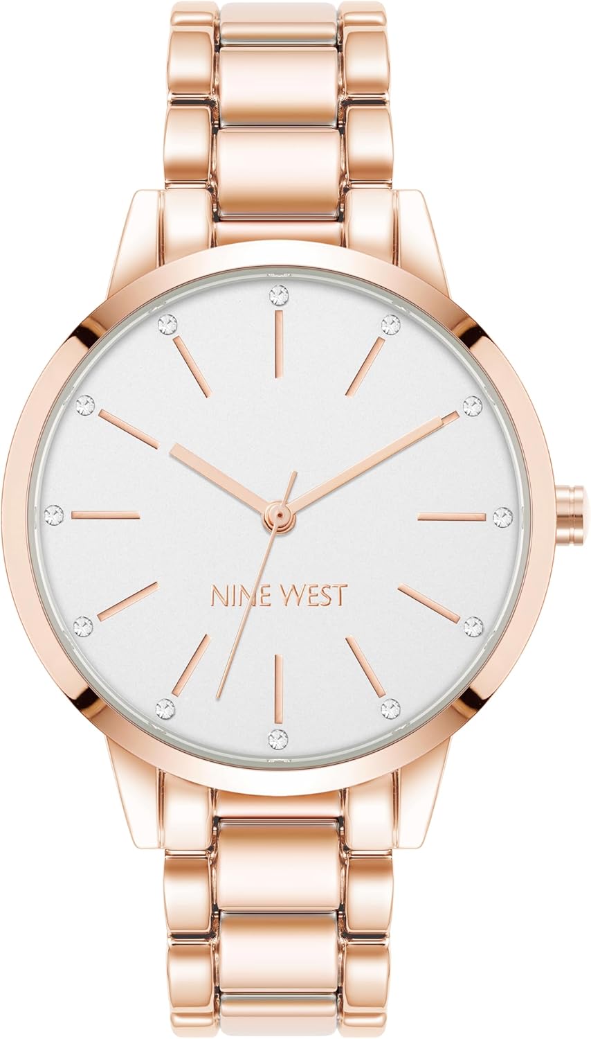 Gold-Tone Women's Floral Dial Watch