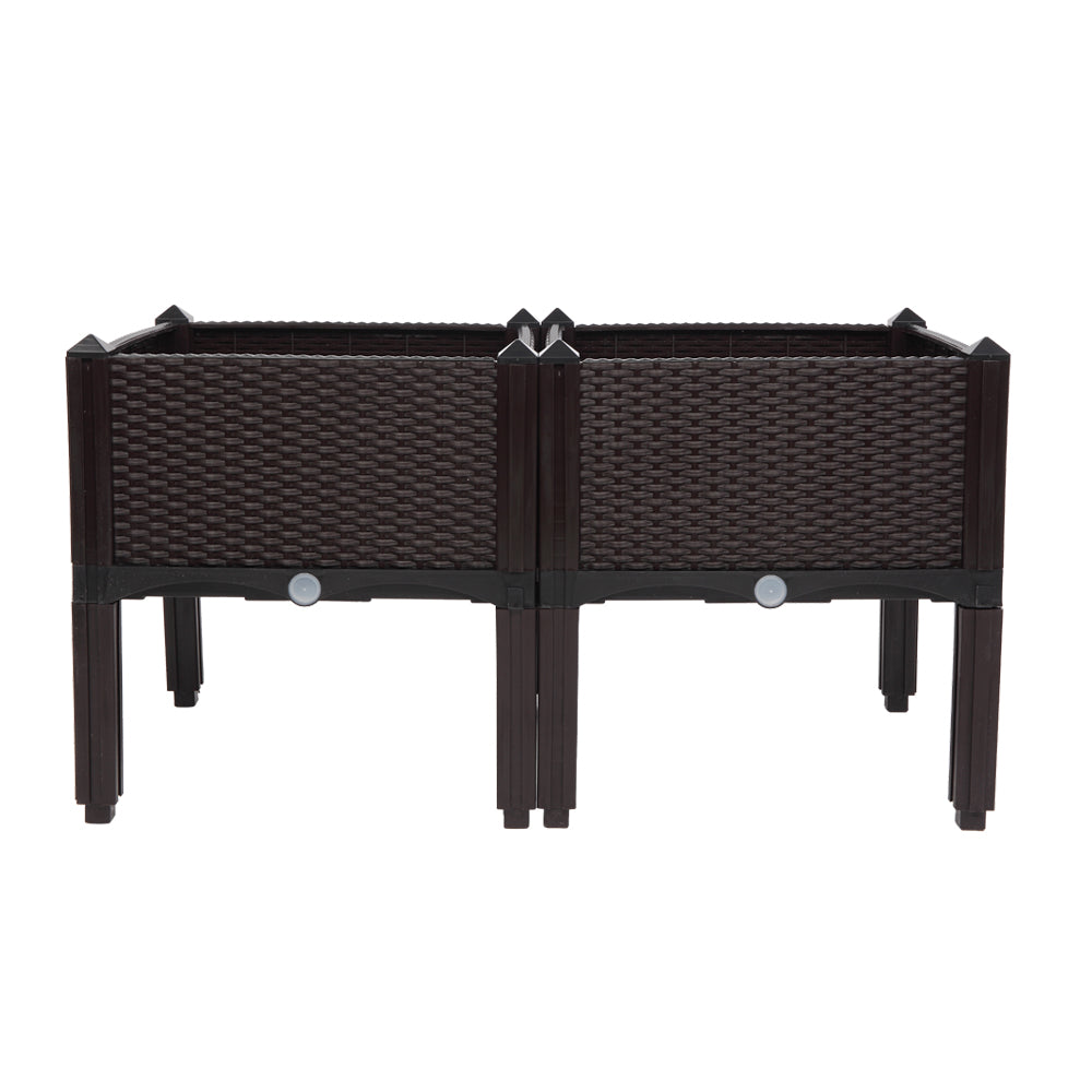 2PCS Brown Free Splicing Injection Molded Planter Box