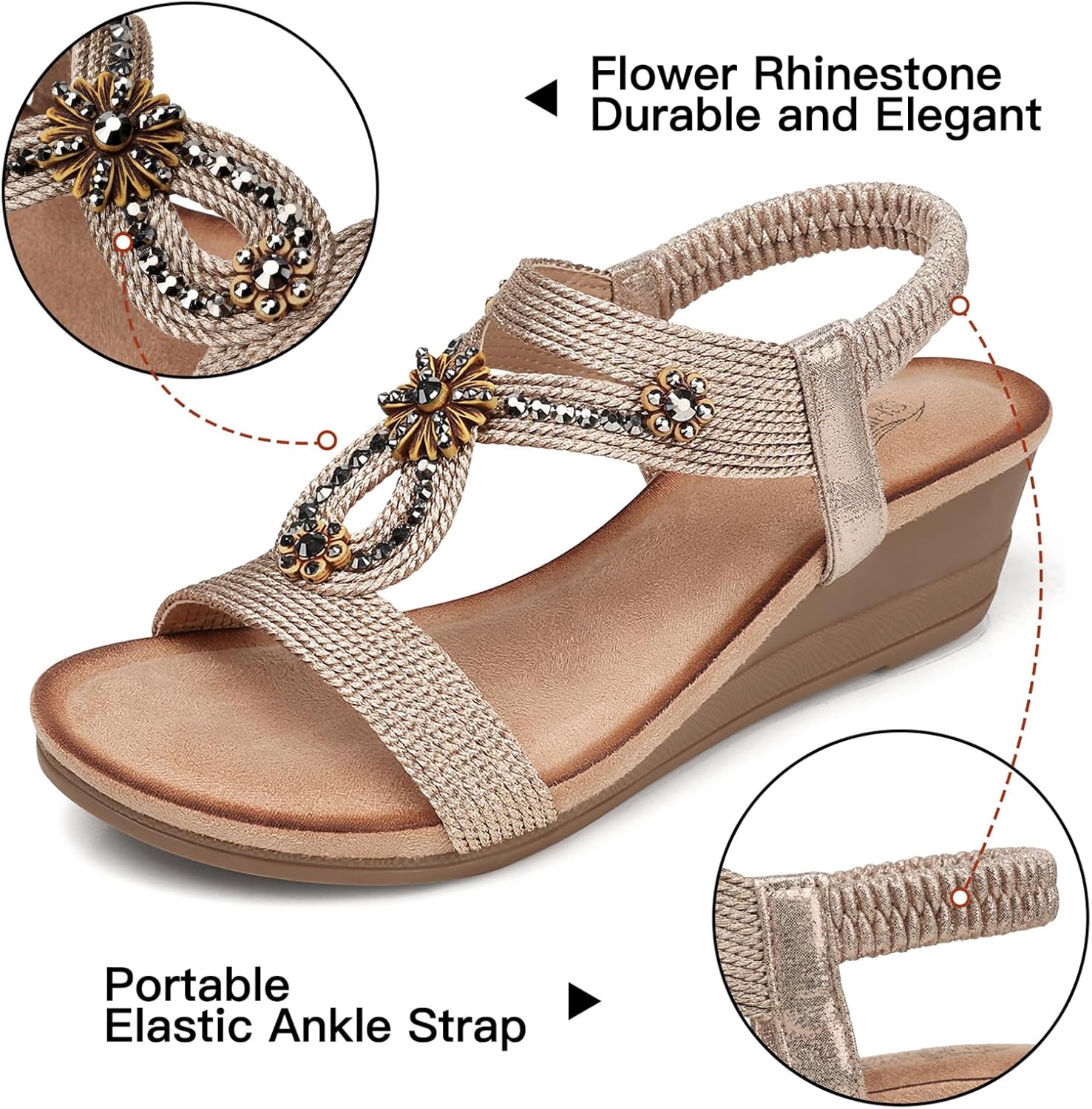 SHIBEVER Wedge Sandals