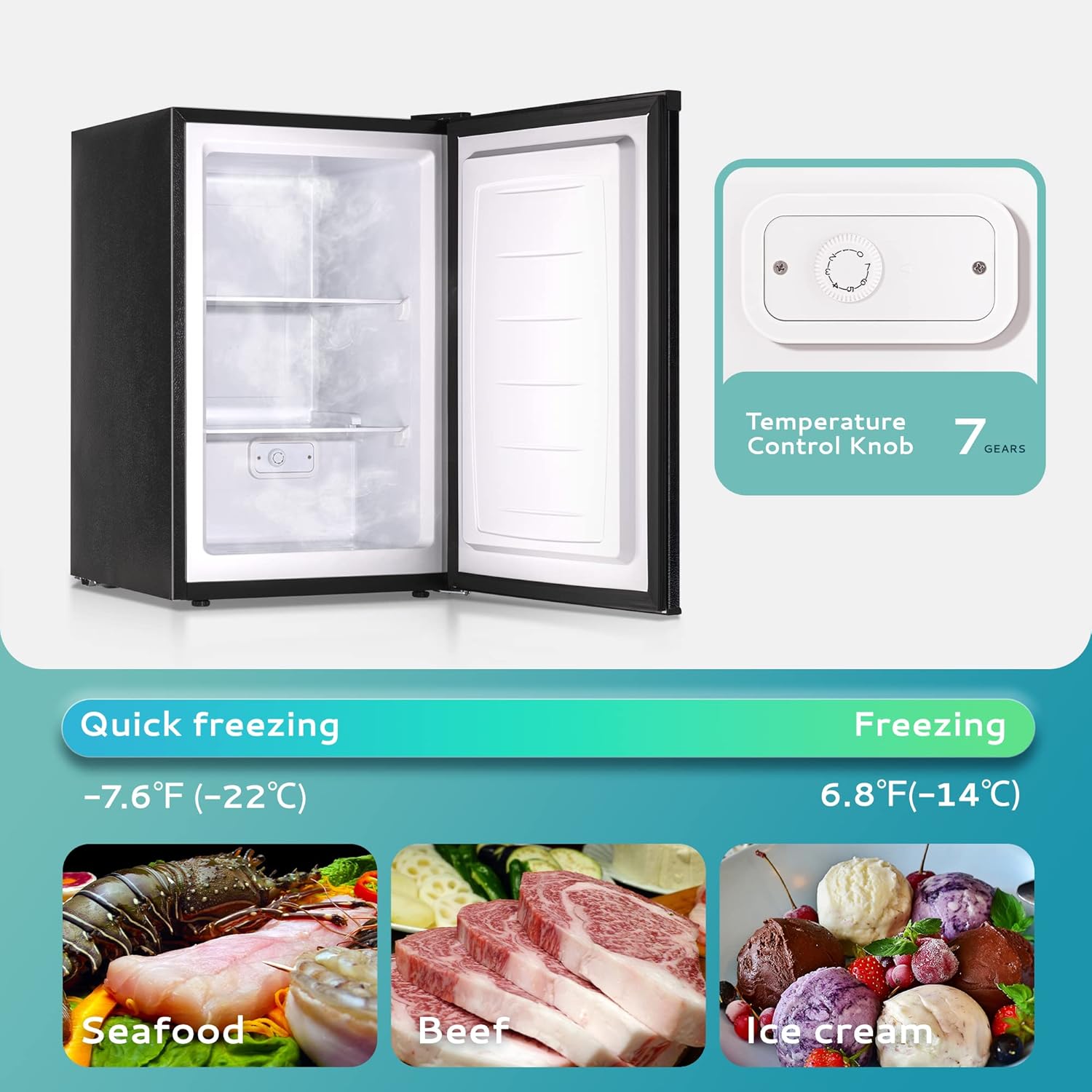Euhomy 3.0 Cu Ft Upright Freezer