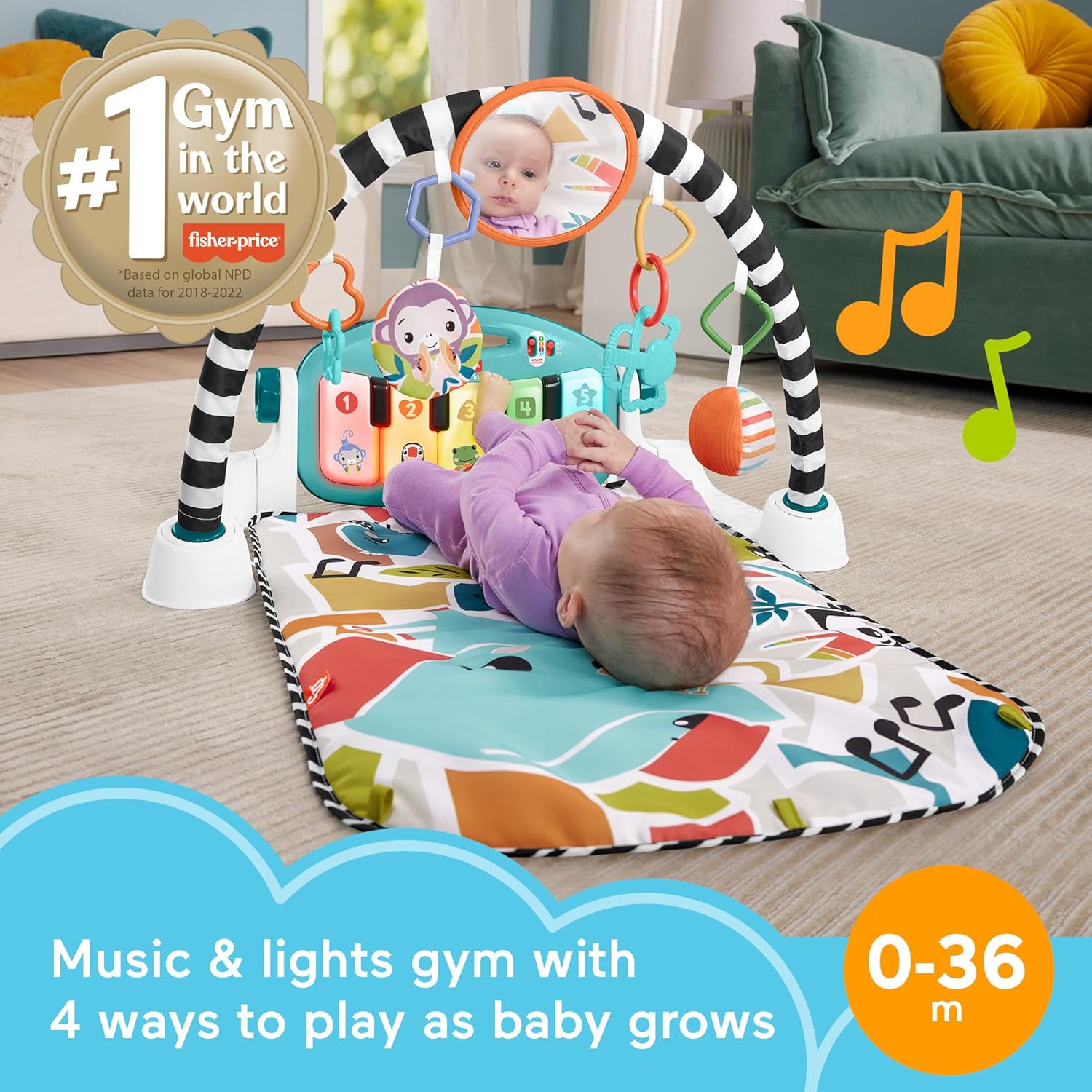 Fisher-Price baby playmat with musical piano