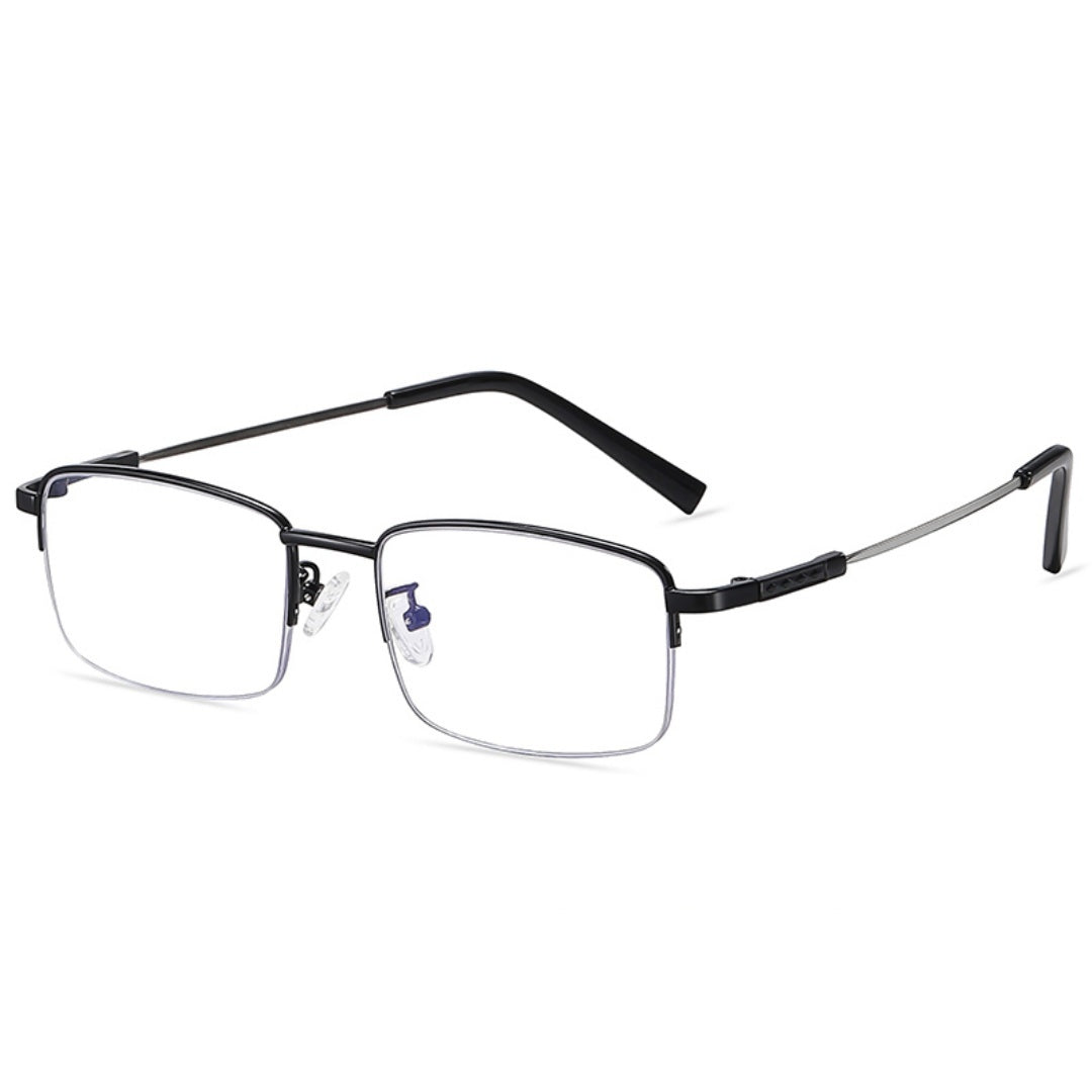 LJGOOD Racing High Qilan Same Half Frame Glasses Men's And Women's Anti Blue Light Goggles Presbyopia Glasses 2358