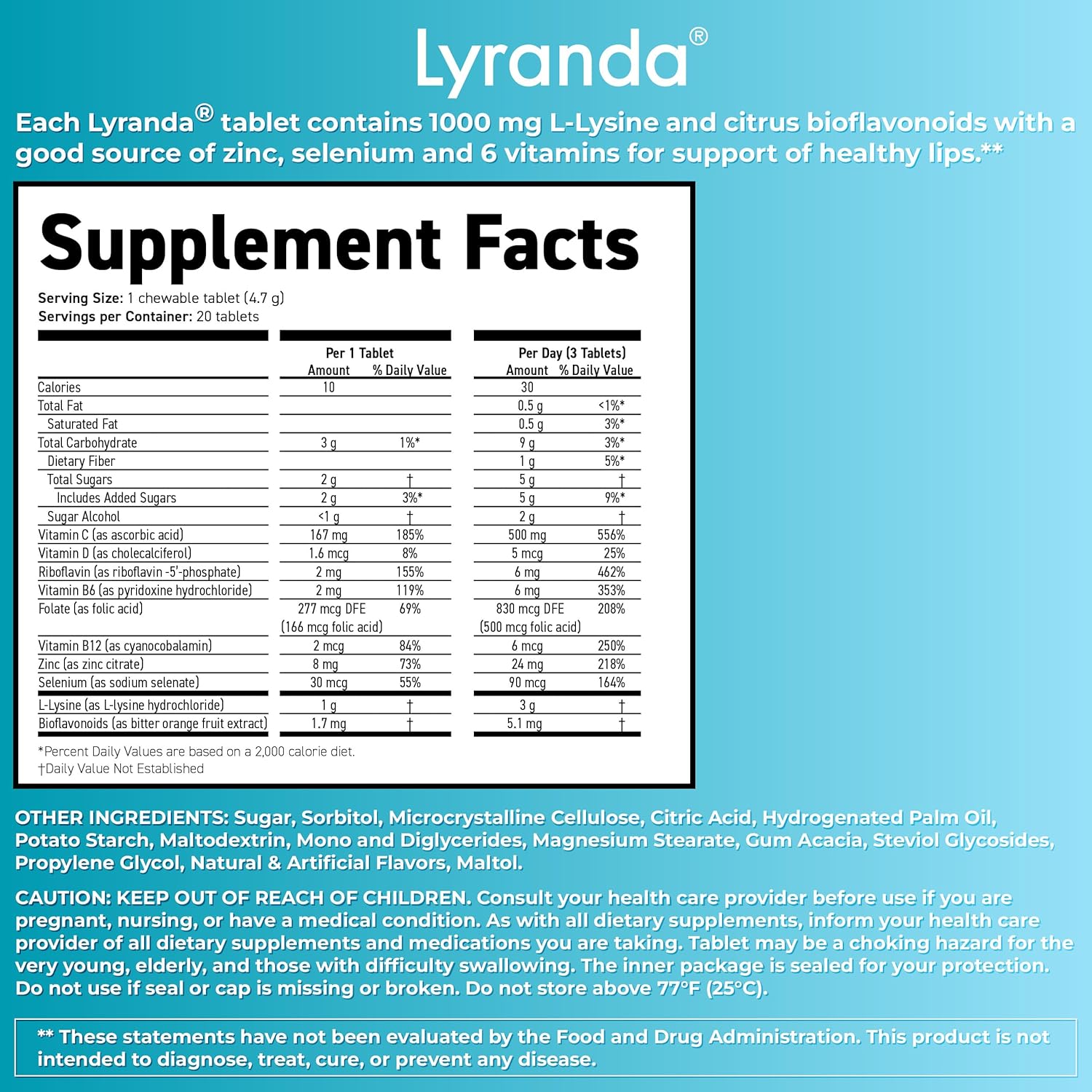 L-Lysine 1000mg Chewable