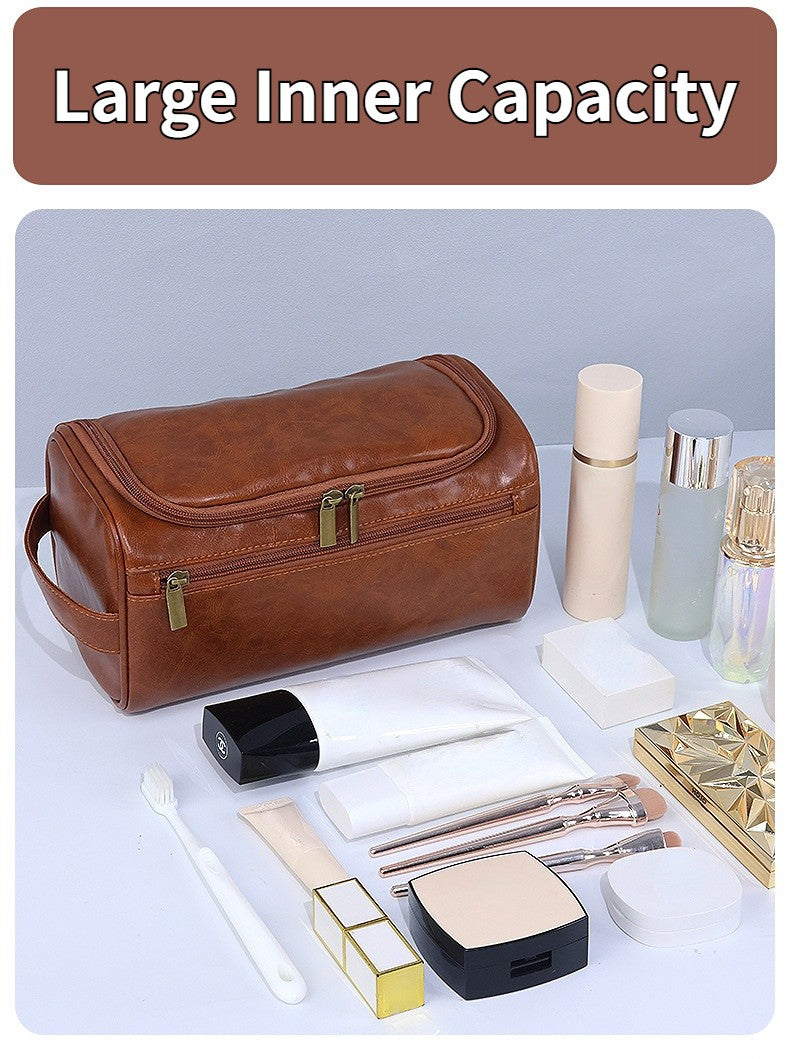 Large Capacity Men’s Toiletries Bag – Waterproof PU Travel Organizer