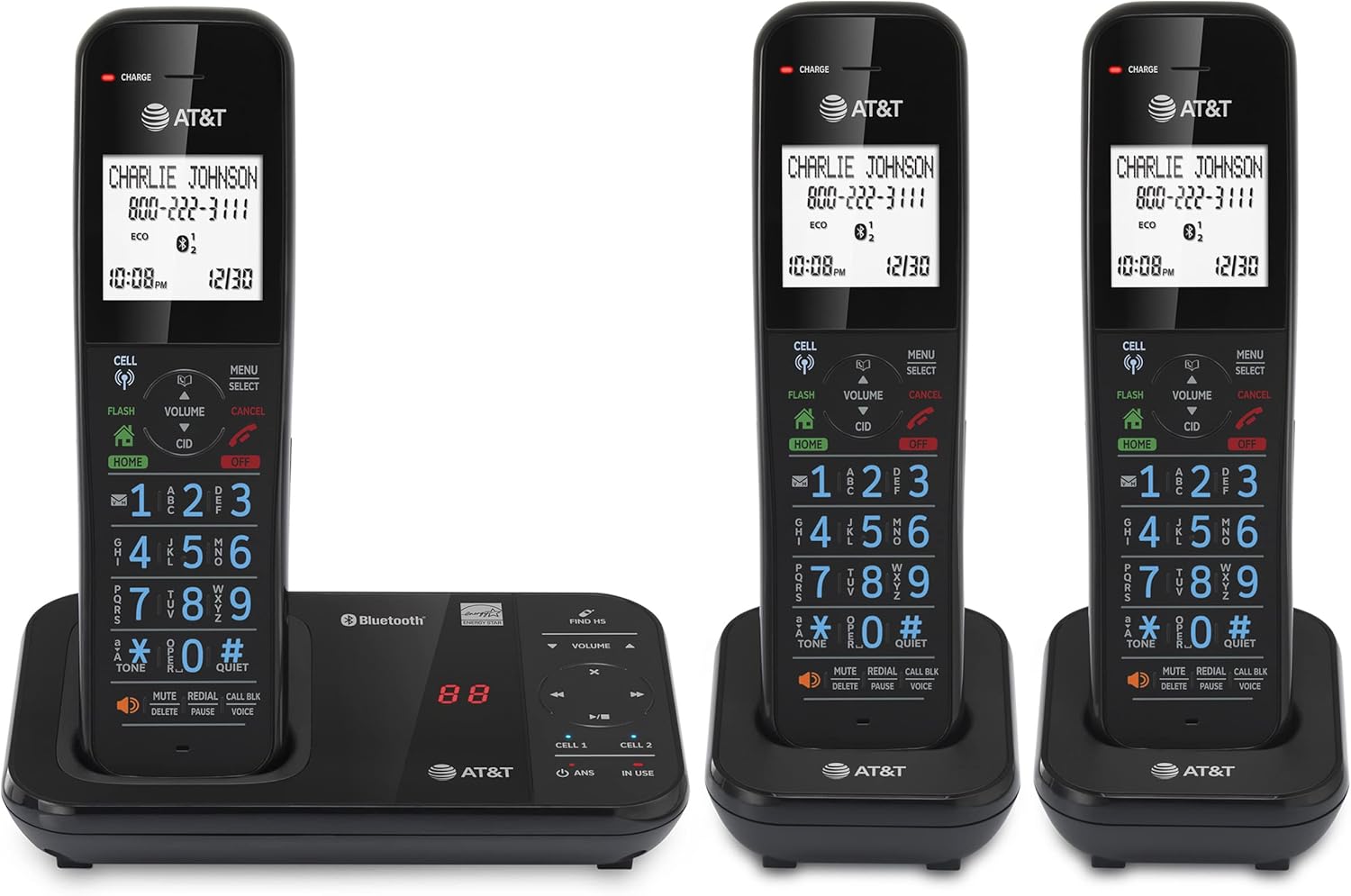 AT&T 2-Handset Cordless Phone with Call Block & ID