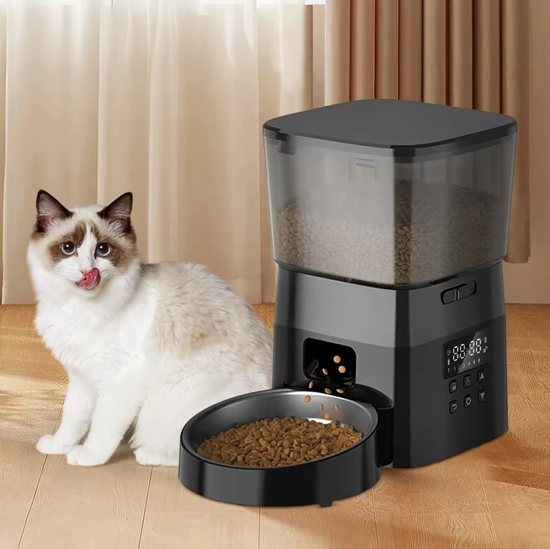 Automatic pet feeder and water dispenser for cats and dogs with smart dual bowl design