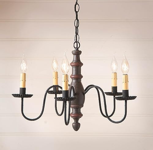 Elegant 6-Arm Harrison Wood Chandelier with Americana Espresso Finish