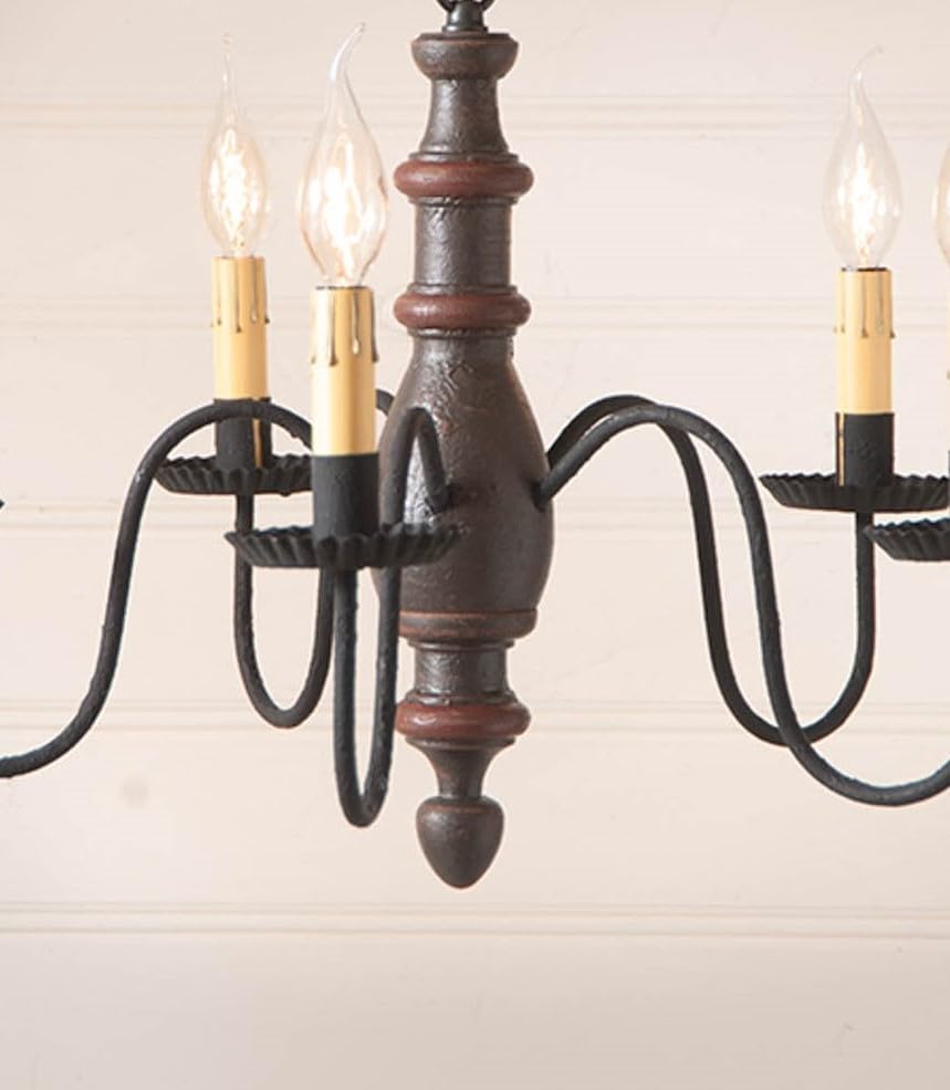 Elegant 6-Arm Harrison Wood Chandelier with Americana Espresso Finish