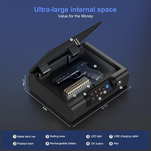 Biometric Fingerprint Gun Safe – Secure Firearm Storage with Digital Lock
