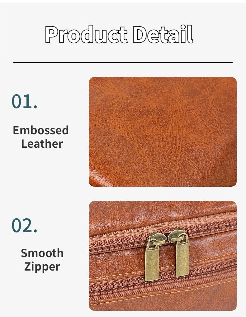 Large Capacity Men’s Toiletries Bag – Waterproof PU Travel Organizer