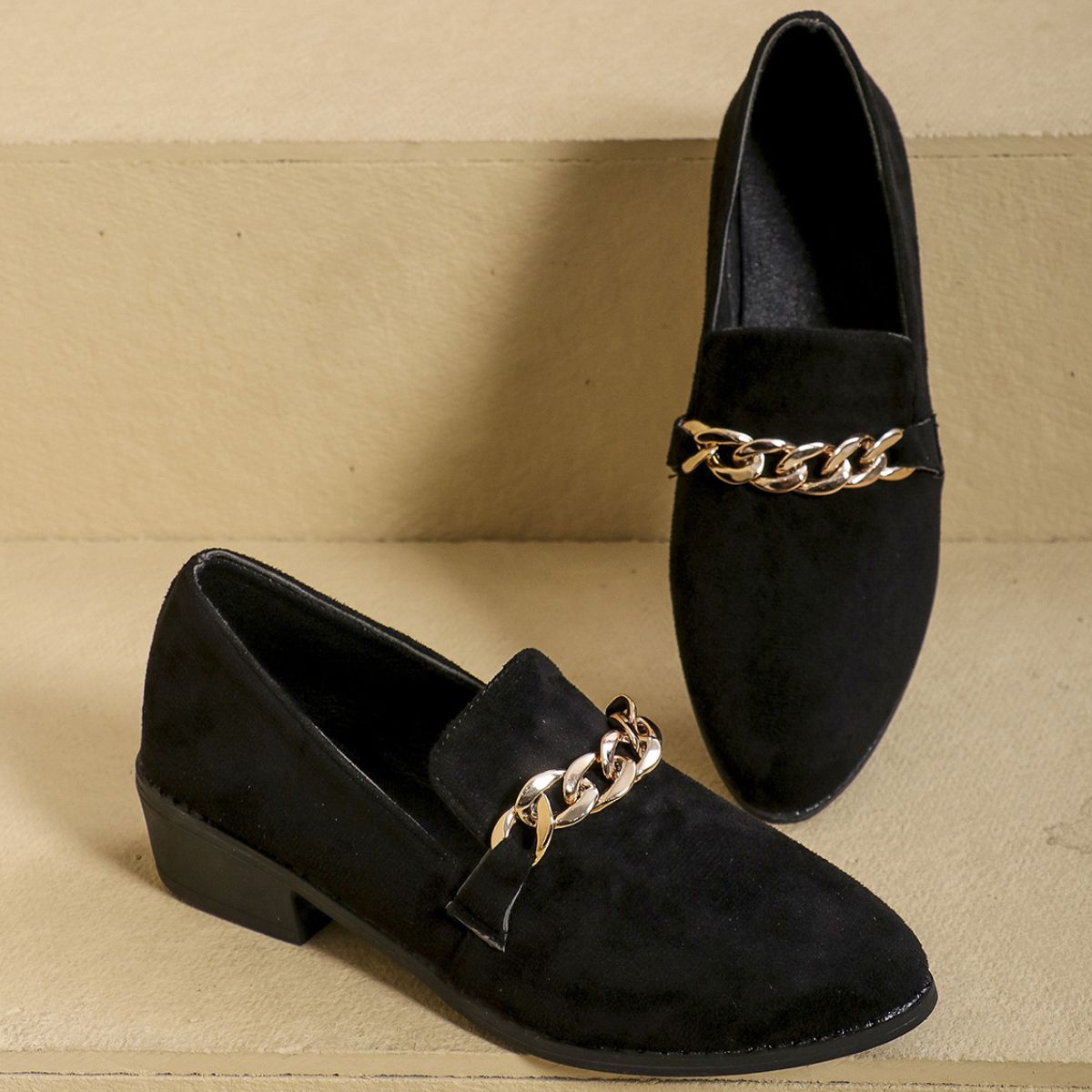 Block Heel Loafers