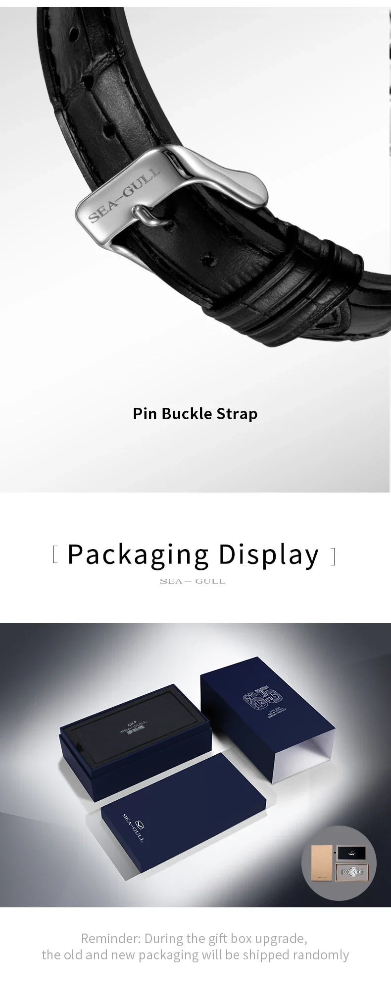 2023 Seagull Men's Mechanical Wristwatches Business Calendar Watch 50m Waterproof Leather Buckle Mens Watches  819.613