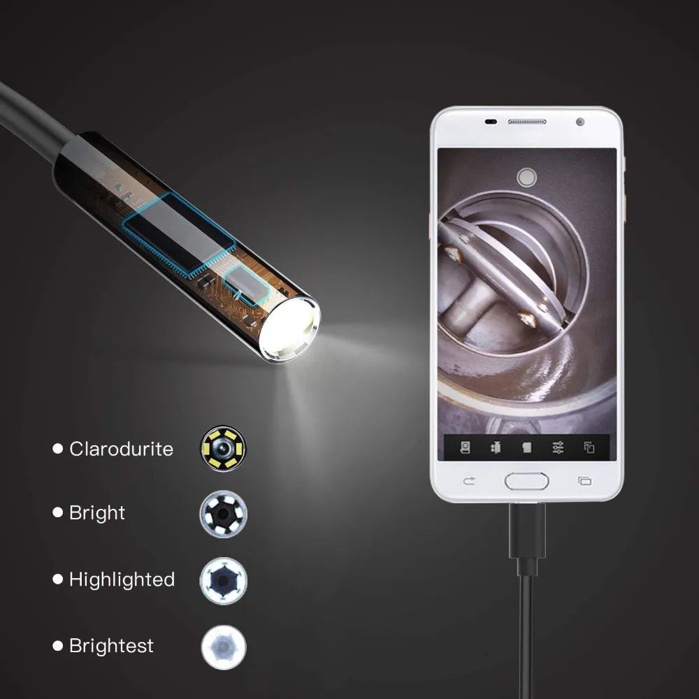 Type-C Android USB Endoscope Camera – 7.0mm Hard Cable Inspection Mini Camera for PC and Android Phones