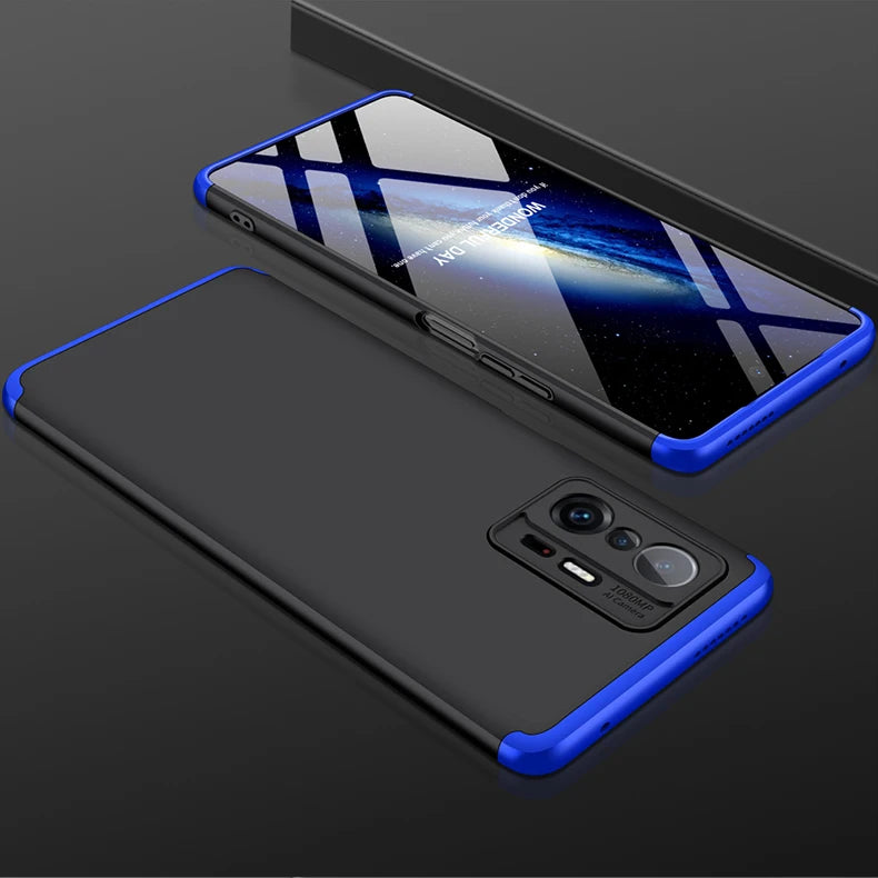 For vivo Y35 2022 GKK Three Stage Splicing Full Coverage PC Phone Case(Black Silver)