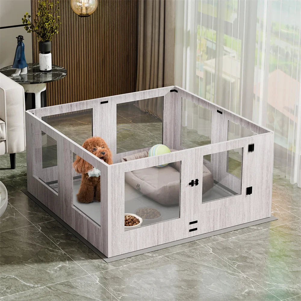 Heavy Duty Indoor Dog Playpen with Whelping Box for Puppies and Pets