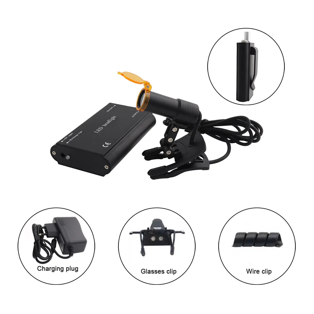 High-quality dental loupes with LED headlight for surgical precision