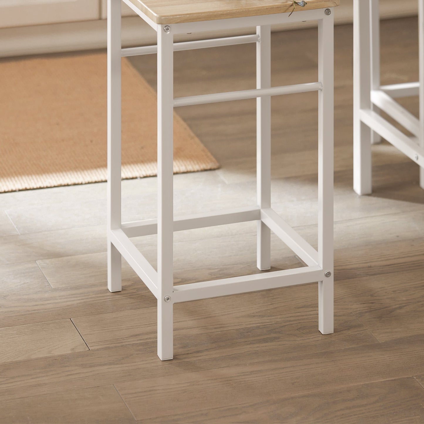 SoBuy OGT11-WN Bartafel Tafel met 4 krukken,Tuinset bartafelset 5-delige eettafel bistrotafel met 4 stoelen