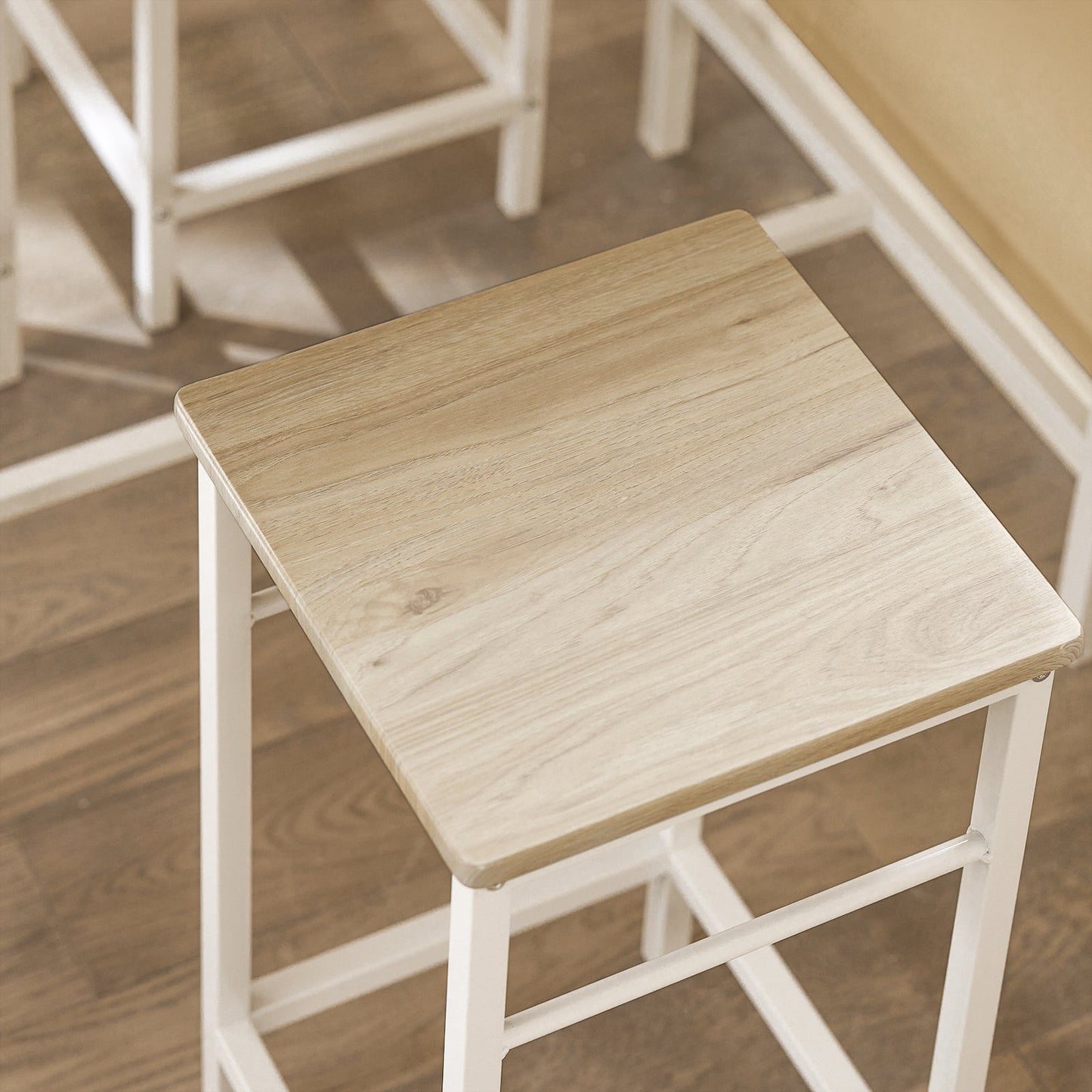 SoBuy OGT11-WN Bartafel Tafel met 4 krukken,Tuinset bartafelset 5-delige eettafel bistrotafel met 4 stoelen