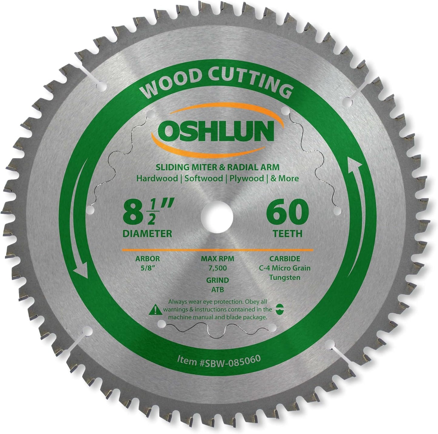 Oshlun 8.5" 60T Saw Blade
