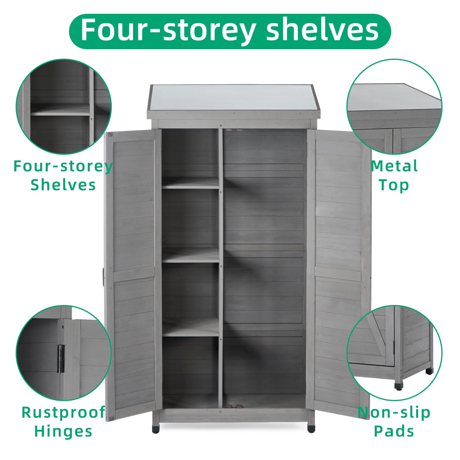 Outdoor Storage Cabinet With Metal Top