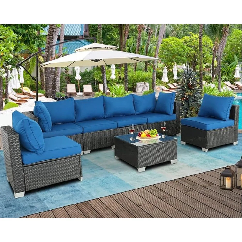 PE rattan outdoor patio furniture with cushions