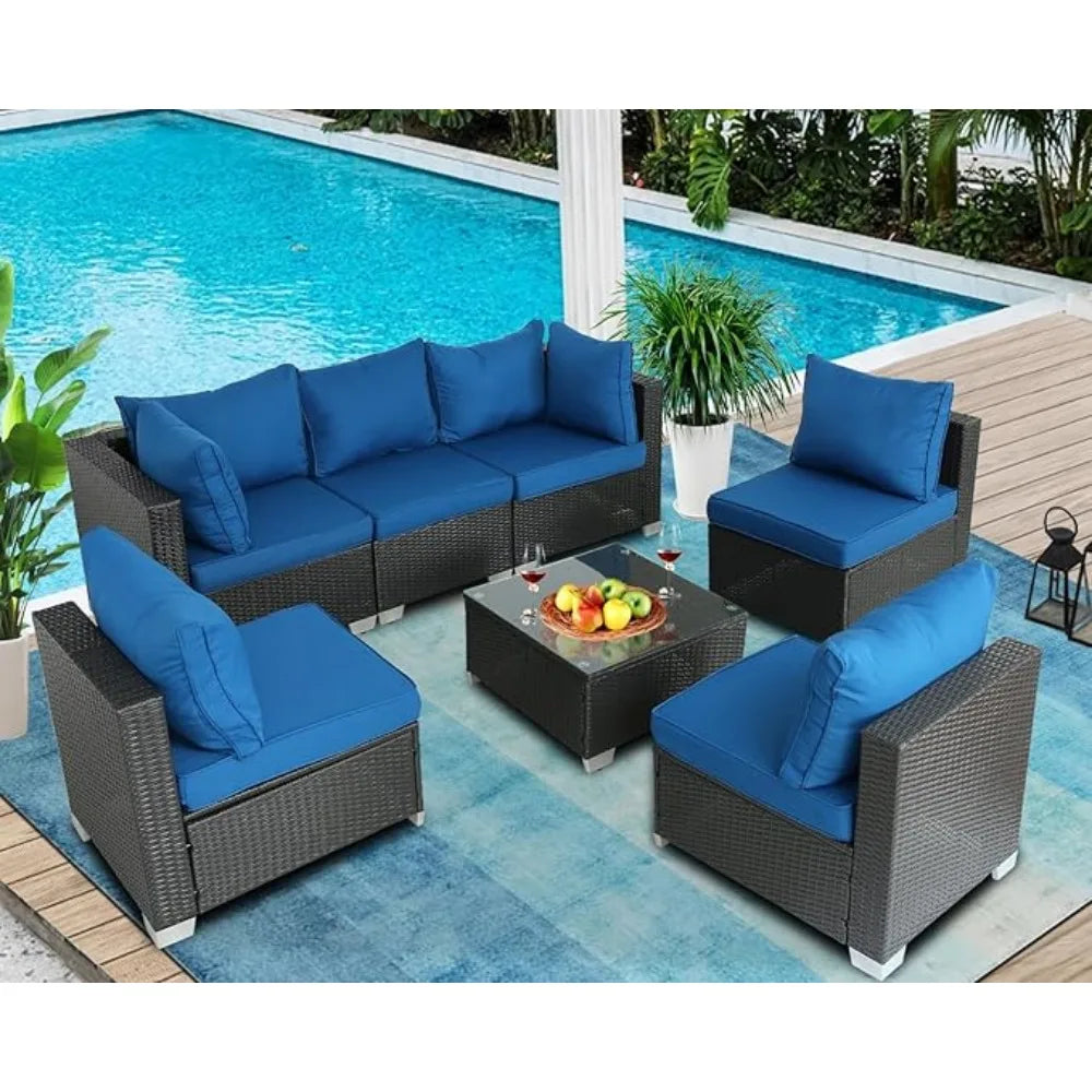 PE rattan outdoor patio furniture with cushions