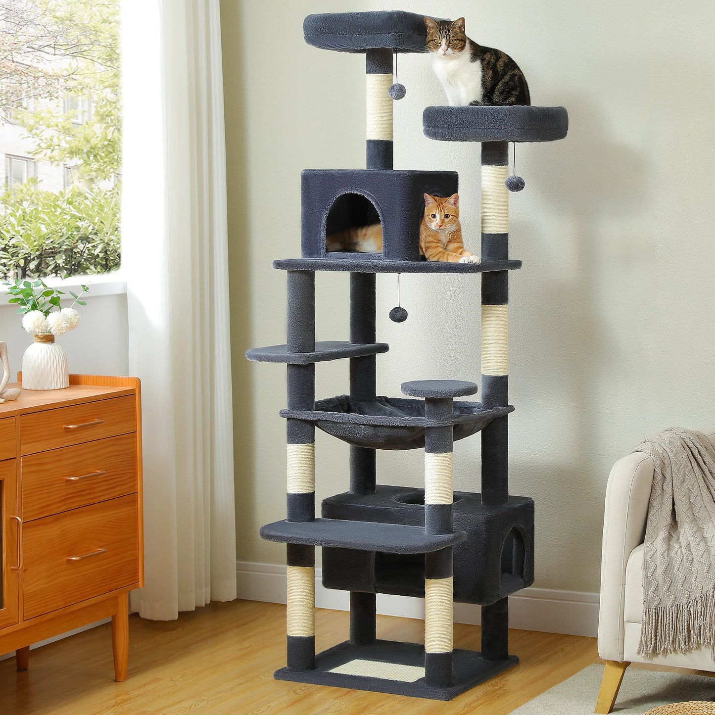 Pet Cat Tree – Multi-Level Cat Furniture Tower with Scratching Posts