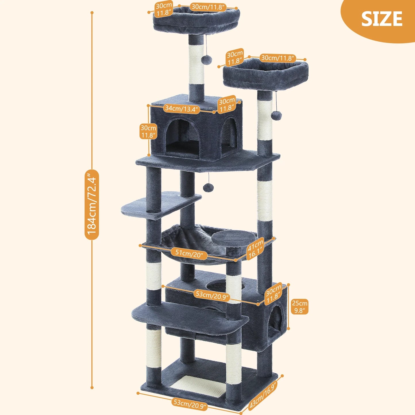 Pet Cat Tree – Multi-Level Cat Furniture Tower with Scratching Posts
