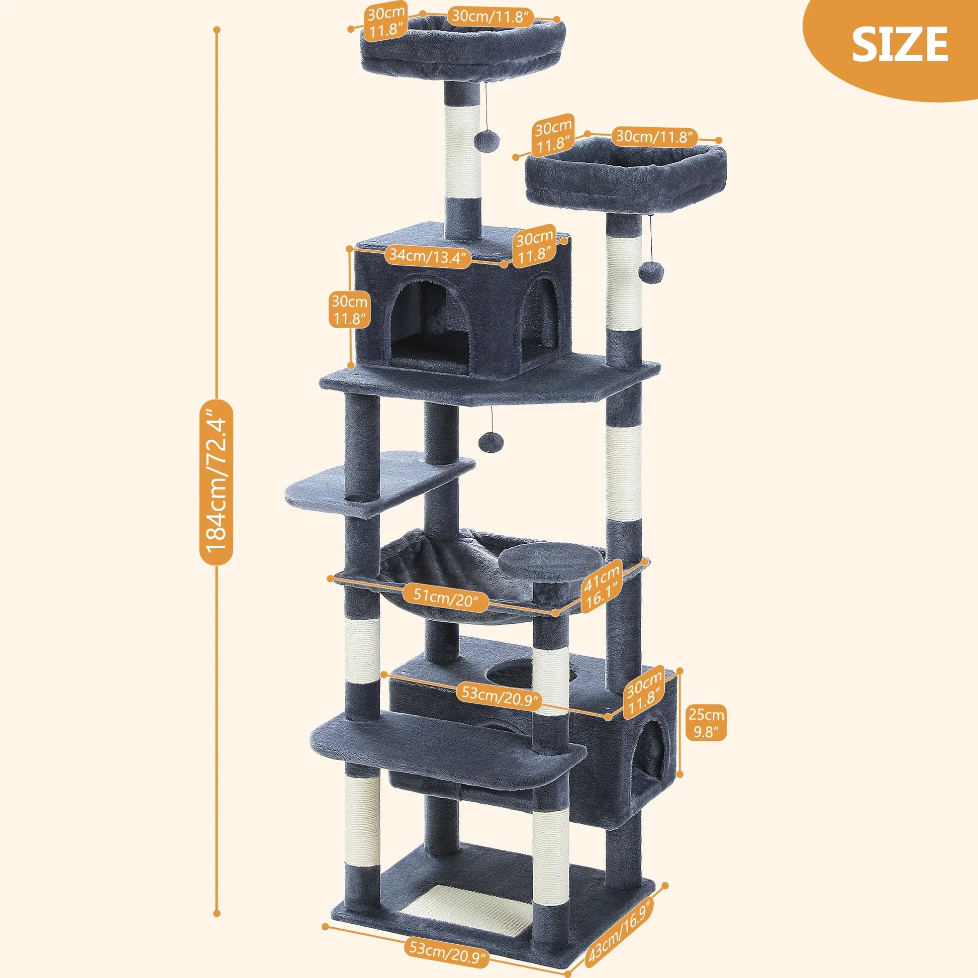 Pet Cat Tree – Multi-Level Cat Furniture Tower with Scratching Posts