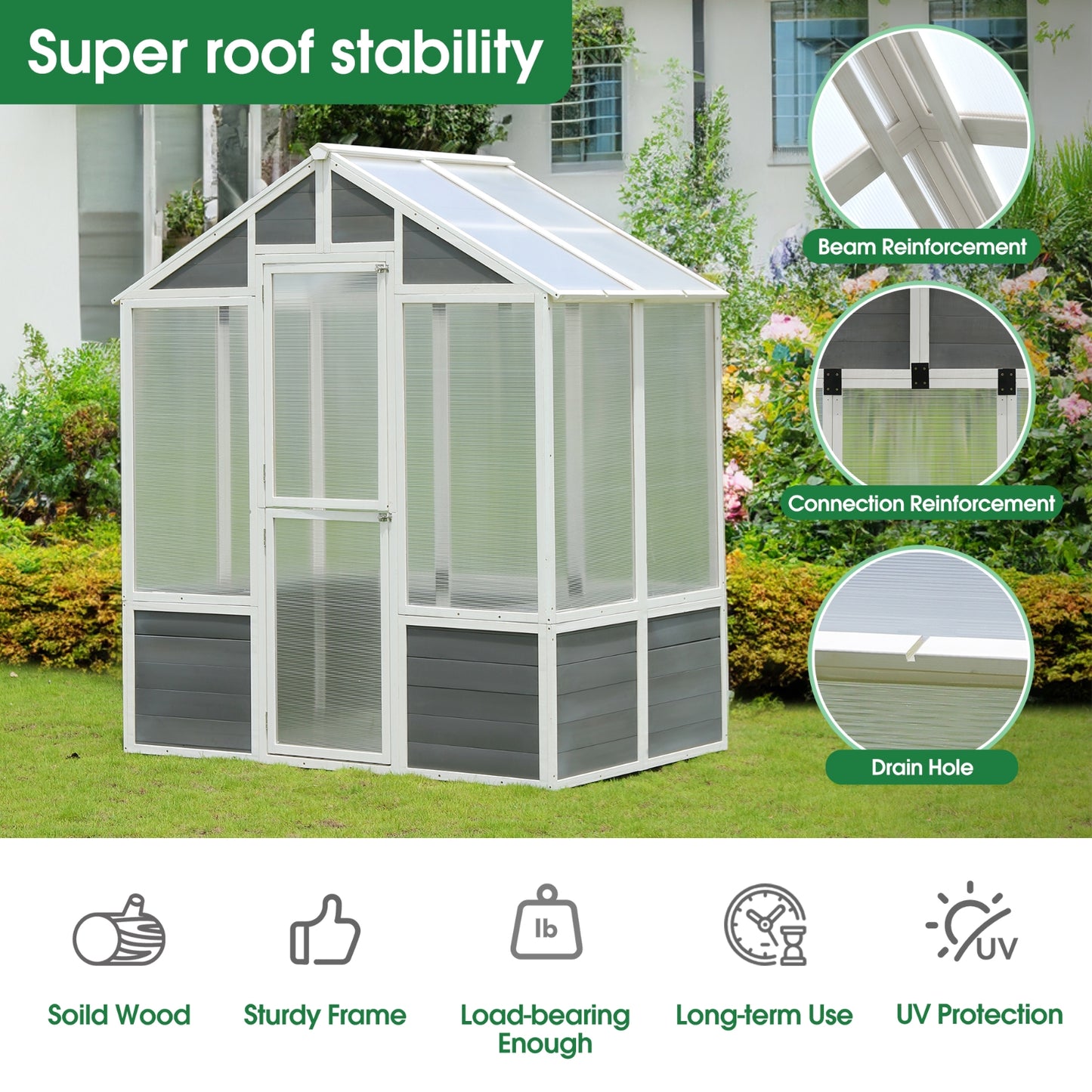 Polycarbonate Greenhouse For Patio Gardening