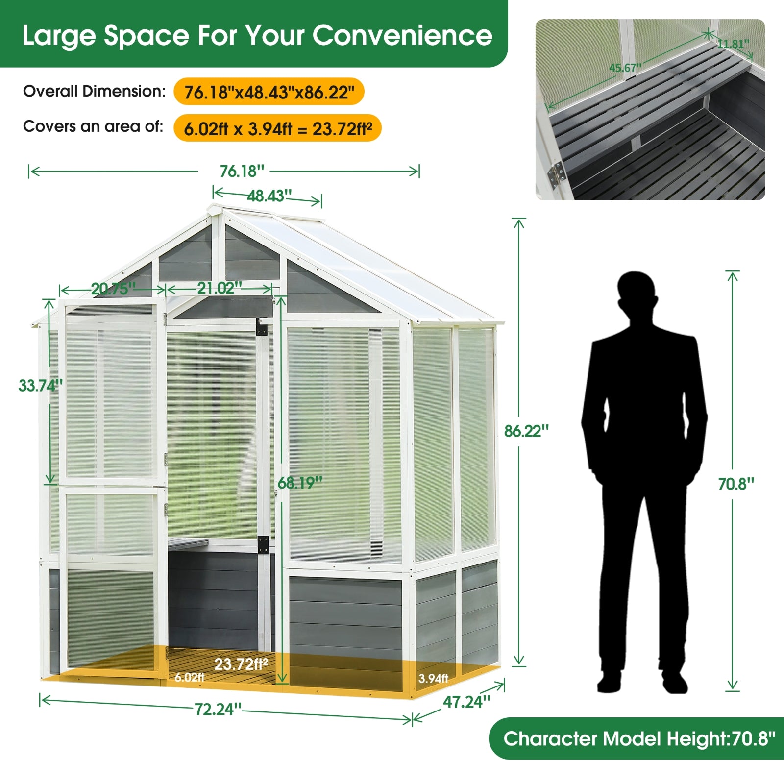 Polycarbonate Greenhouse For Patio Gardening