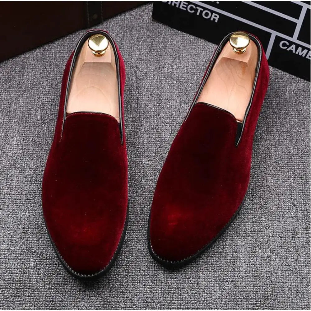 Red bottom suede loafers for men with luxury style and soft suede finish